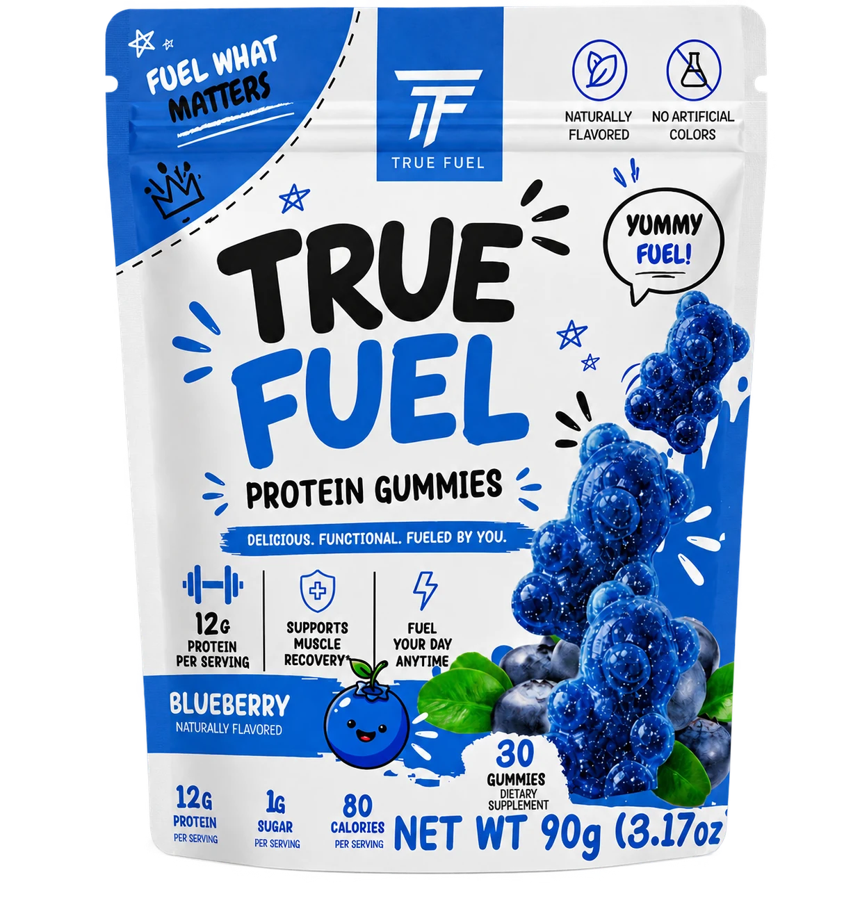 True Fuel Blueberry Protein Gummies